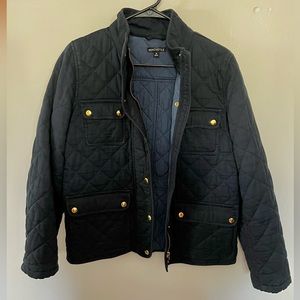 Cozy Mercantile Quilted Navy Field Coat with Pockets